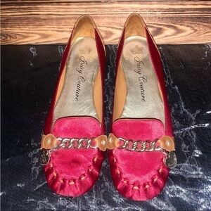 Vintage Juicy Couture Red Women’s Ballet Flats Size 10 -